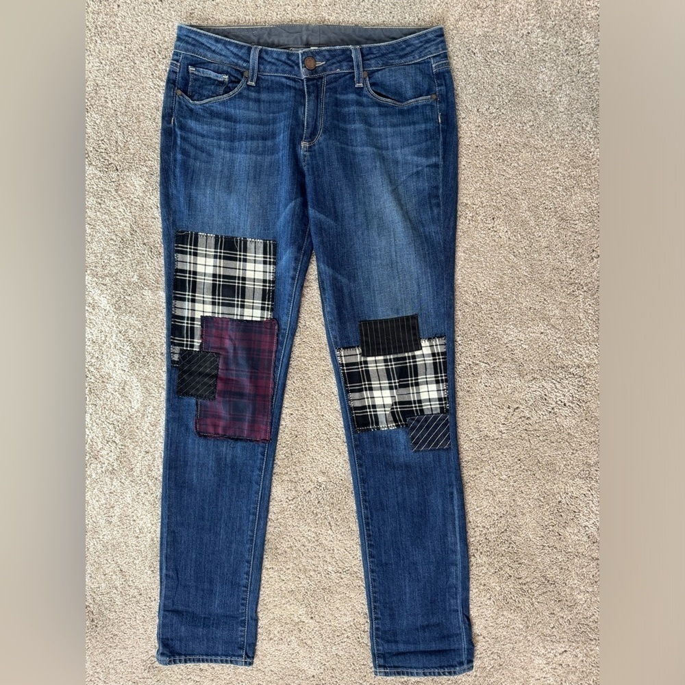 Paige Jimmy Jimmy Skinny patchwork dark denim jeans women’s size 28